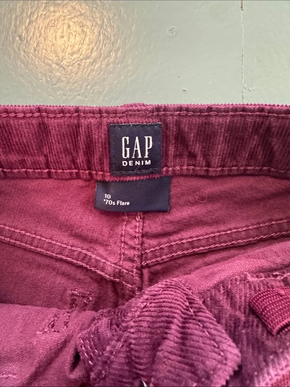 Girls Corduroy Flare Jeans in Deep Wine size 10